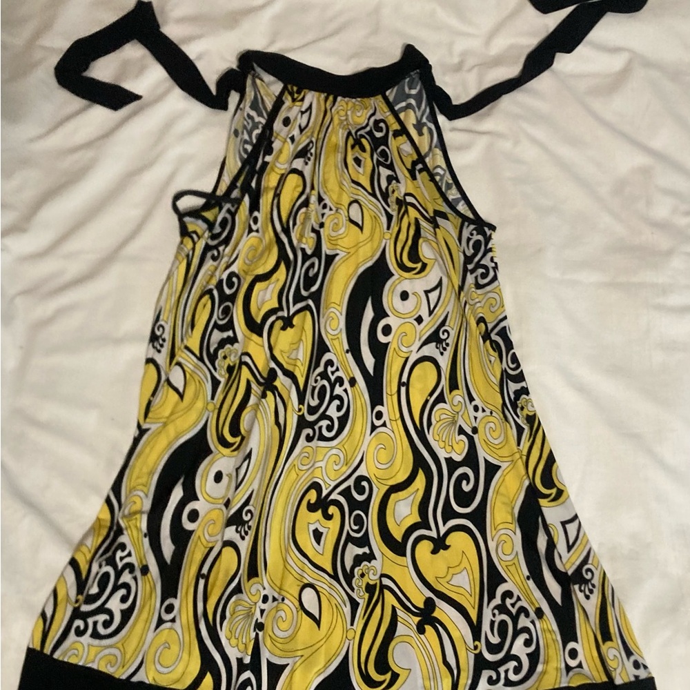 MKM Designs Yellow and Black Swirl Dress